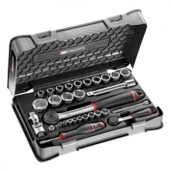 Coffret douilles 1/4'' - 1/2'' Facom 6 pans métriques - 30 pièces - RS.161-1PB