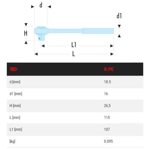 Cliquet 1/4'' ultra compact Facom pour embout 1/4'' R.PE – Image 2