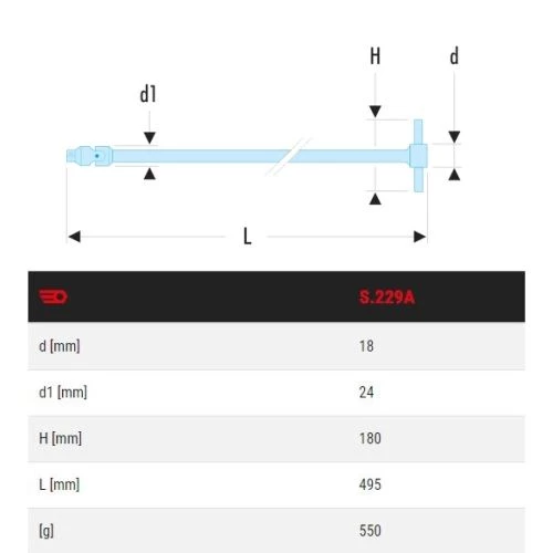 Poignée à cardan 1/2'' Facom - S.229A – Image 2