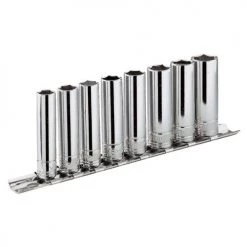 Jeu 8 douilles 1/4'' longues 6 pans métriques sur rack Facom RL.40E